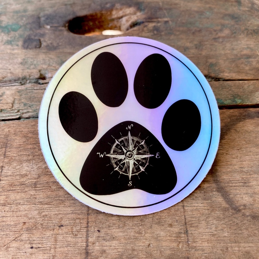 Holographic Pawprint Sticker